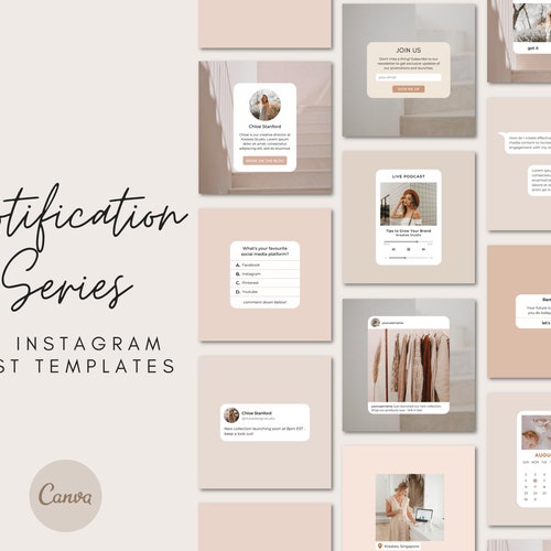 50 Notification Series Instagram Post Template Canva | Etsy