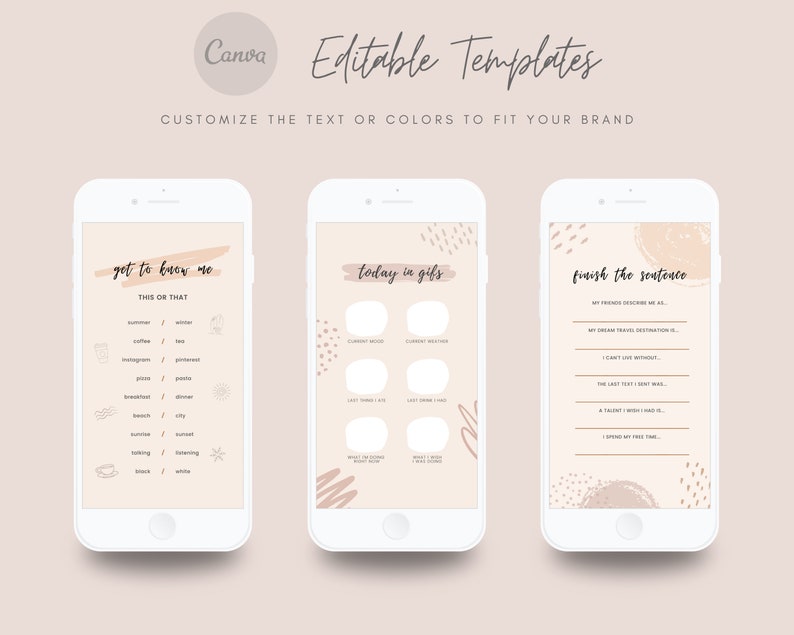 Instagram Story Templates for Canva Story Games Engagement | Etsy