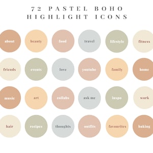 Instagram Story Highlight Icons - Soft Pastel, Boho Colors, Instagram Highlight Covers, Story Highlight Icons, Branding Kit, For Bloggers