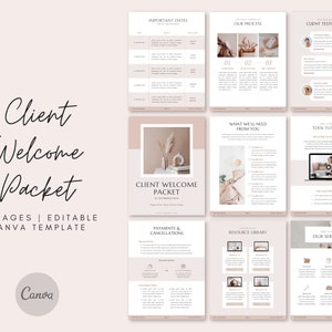 Client Welcome Packet - Client Welcome Kit, Client Welcome Pack, Client Onboarding Template, New Client Service Guide, Canva Template