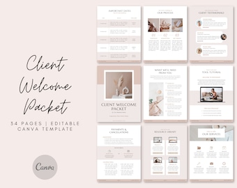 Client Welcome Packet - Client Welcome Kit, Client Welcome Pack, Client Onboarding Template, New Client Service Guide, Canva Template