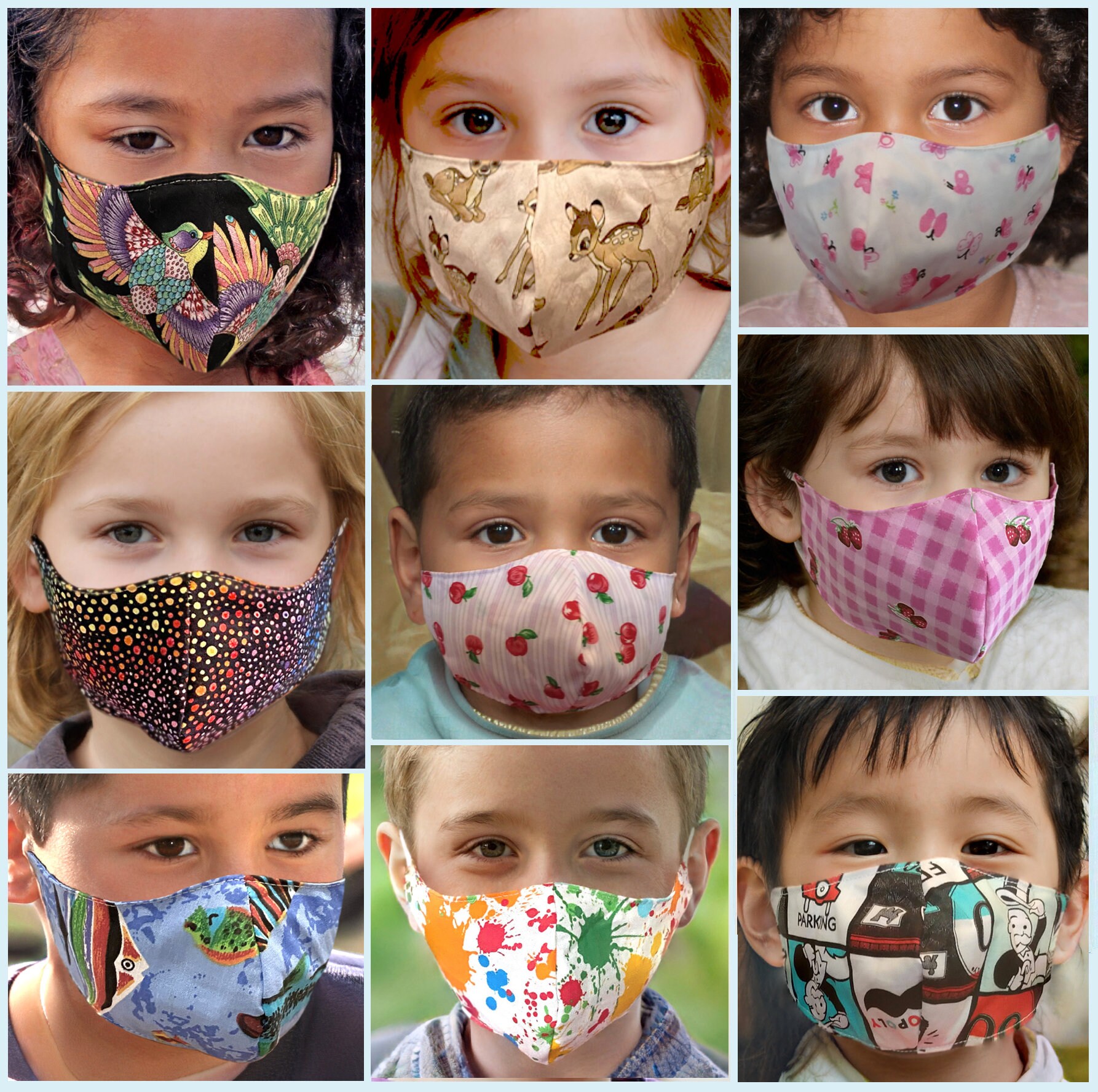 Washable/Reusable Cloth Masks for Kids Etsy