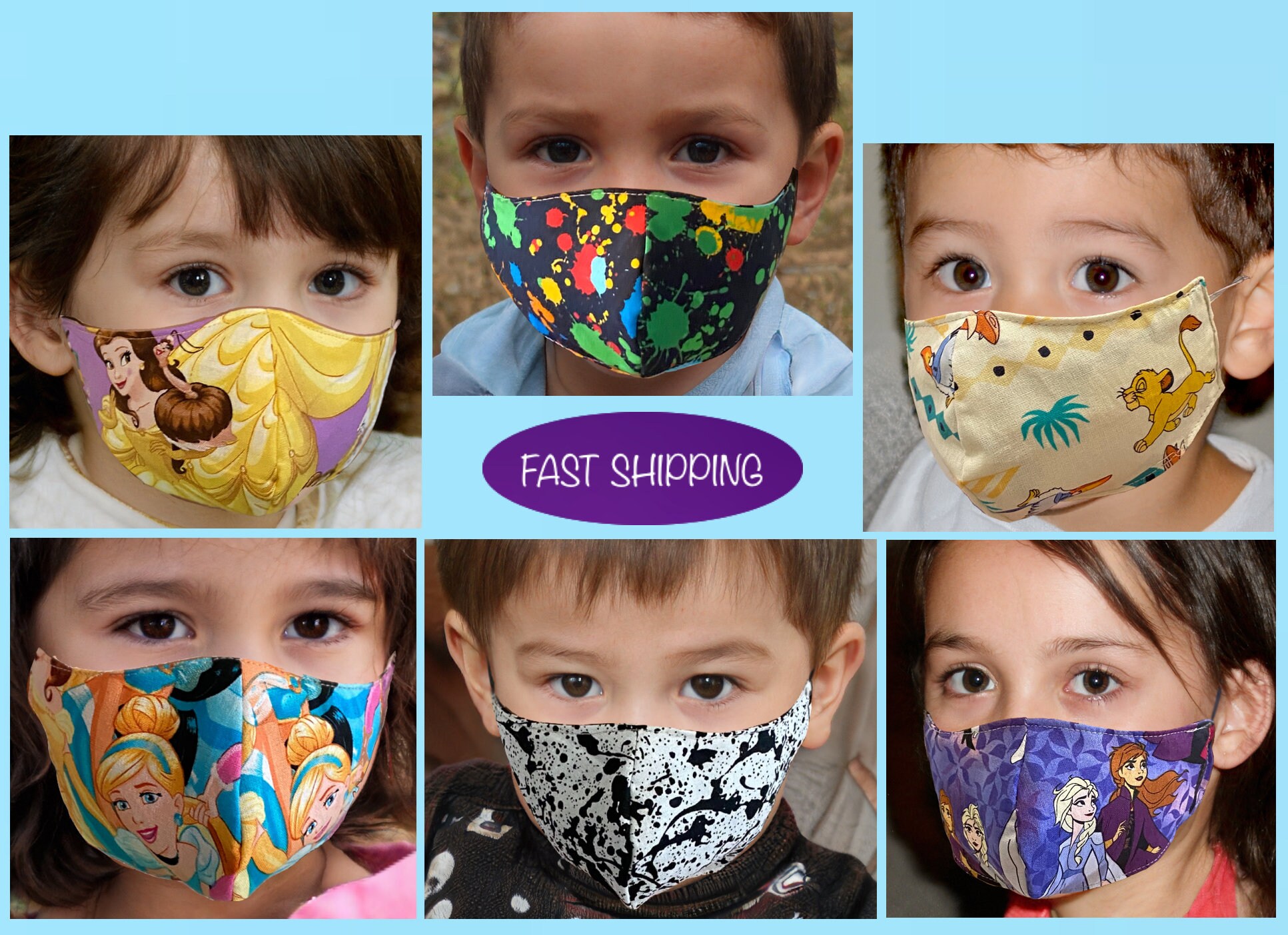 Washable/Reusable Cloth Masks for Kids Etsy