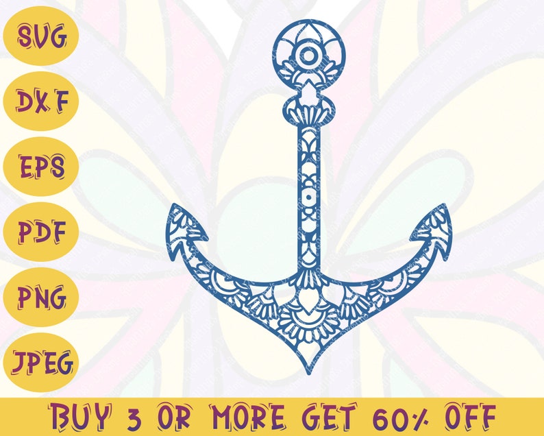 Download Floral Anchor Svg Png Cricut Silhouette Rope Work Navy With Flowers Nautical Mandala Decal Car You Be The Summer First Birthday Clipart Dxf Clip Art Image Files Craft Supplies Tools