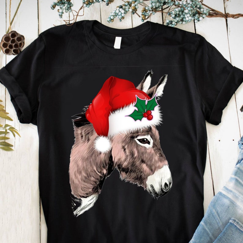 Donkey Christmas Santa Shirt / Merry Christmas Donkey / Funny Etsy