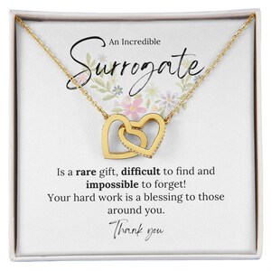 Surrogate Necklace, Surrogacy Gift, Gift For Surrogate Mother, Surrogate Appreciation Gift, Gestational Carrier Gift, Hearts Necklace Gift