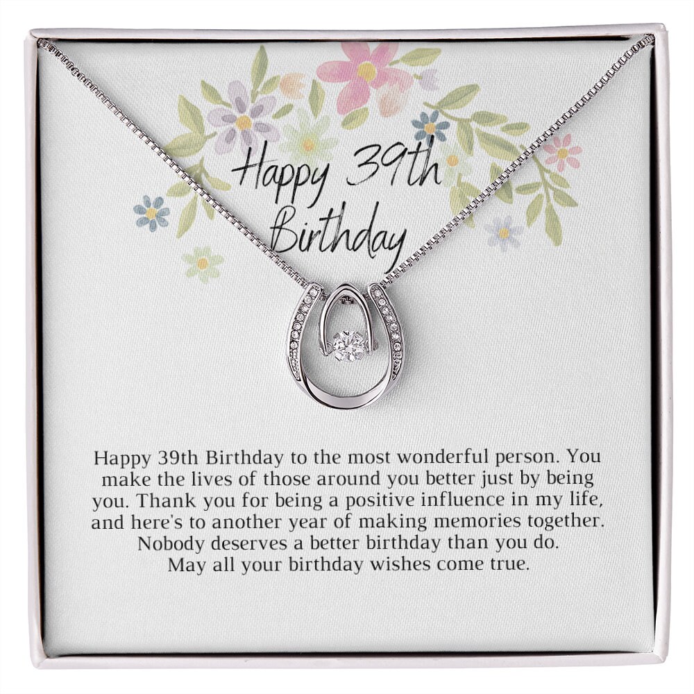 Happy 39th Birthday Jewelry Gift for Girls Women， Necklace Mother