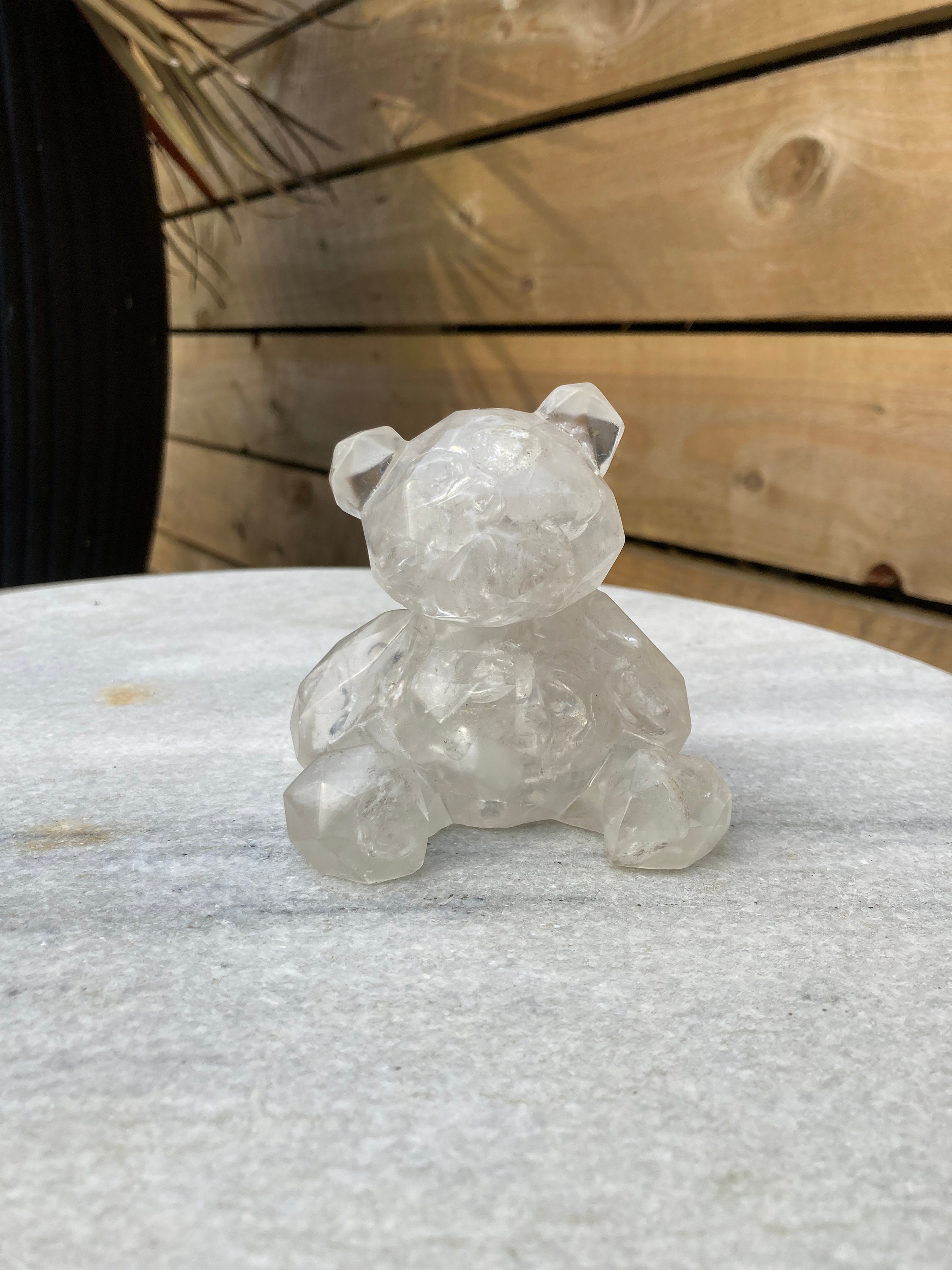Clear quartz chip resin teddy bear large Etsy