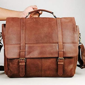 Free Personalized Leather Messenger Bag Men Briefcase Office Satchel Crossbody Bag Shoulder laptop Travel Business Bag Anniversary Gift