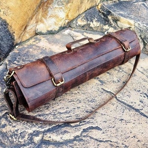 Garanzia a vita Rotolo per coltelli in pelle Borsa portacoltelli da chef Custodia per coltelli Slot espandibili con custodia Borsa da viaggio per coltelli Regalo di anniversario