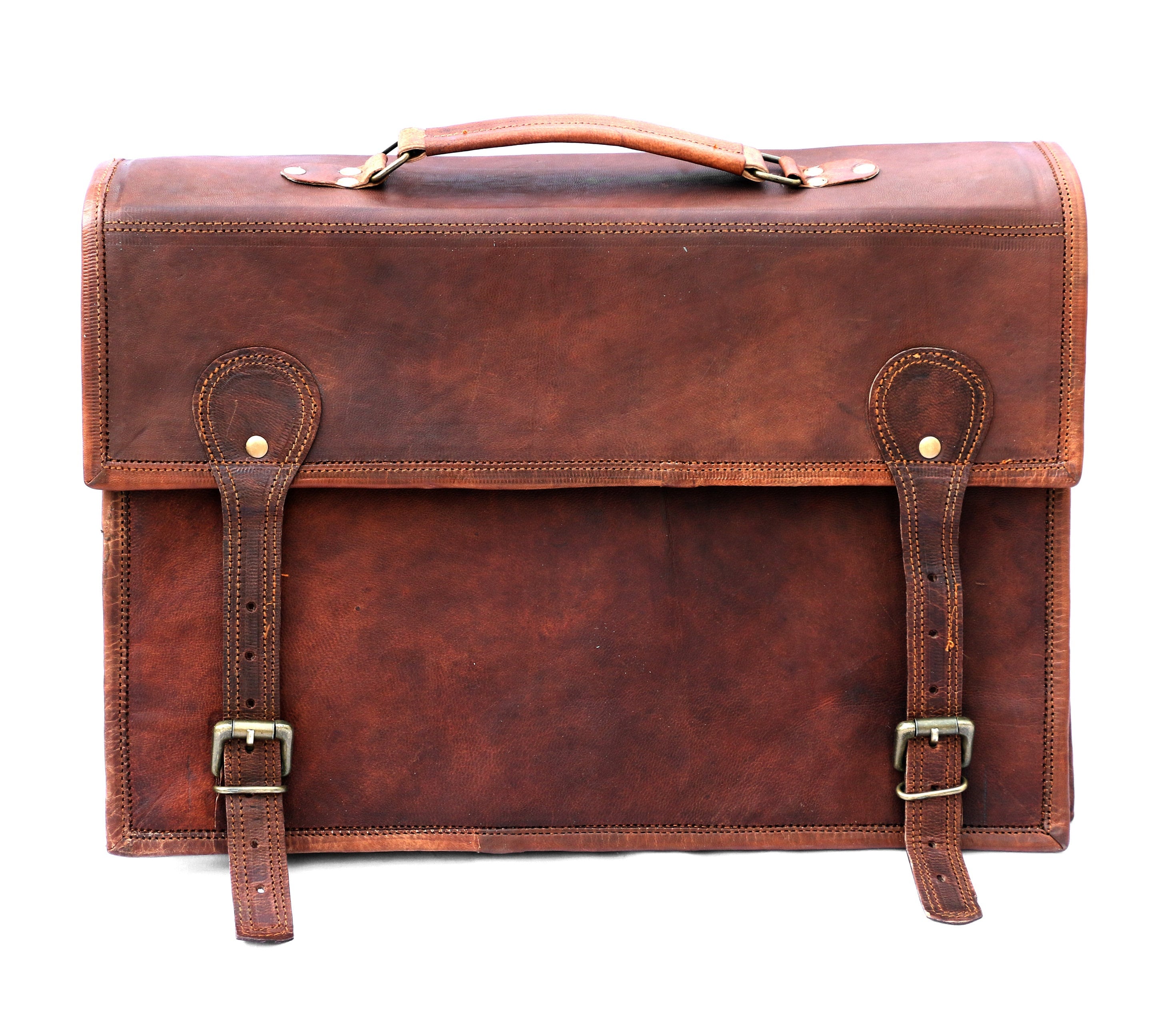 Classic Leather Messenger Bag unisex leather satchel Men Etsy