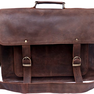 Gran hombre cuero maletín messenger bolso de oficina bolso bolso hombro cartera bandolera bolsa bandolera portátil MacBook Portfolio Bolso regalo de graduación