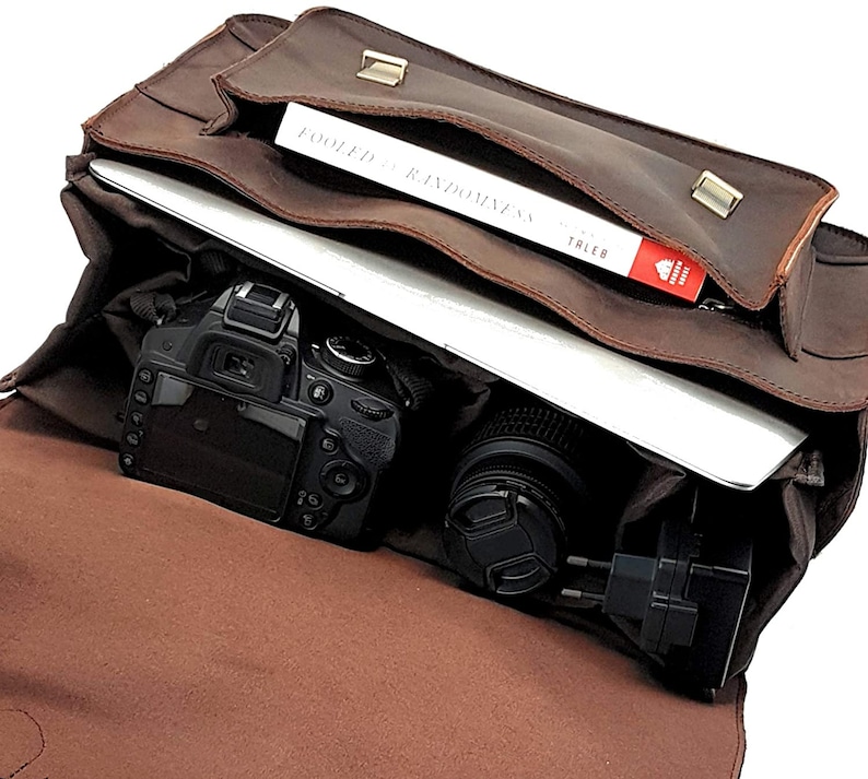 Full Grain Leather Camera Bag DSLR Camera Satchel Professional Camera ...