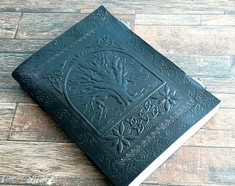 10" Leather Book Of Shadow Buffalo Leather Journal Diary Notebook Sketchbook Brown And Black