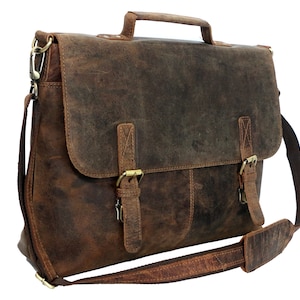 Rustic Look Leather Messenger Bag Leather Laptop Bag Men Briefcase Satchel Handbag Crossbody Bag Man Best Father&#39;s Day Gift