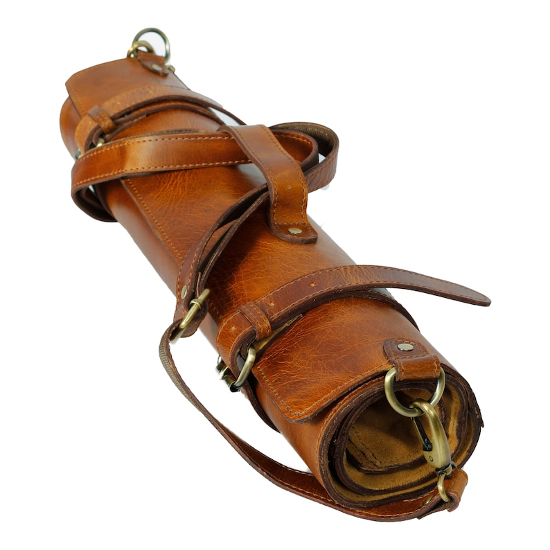 Personalized Full Grain Leather Chef Knife Roll Knife Storage Bag Knife