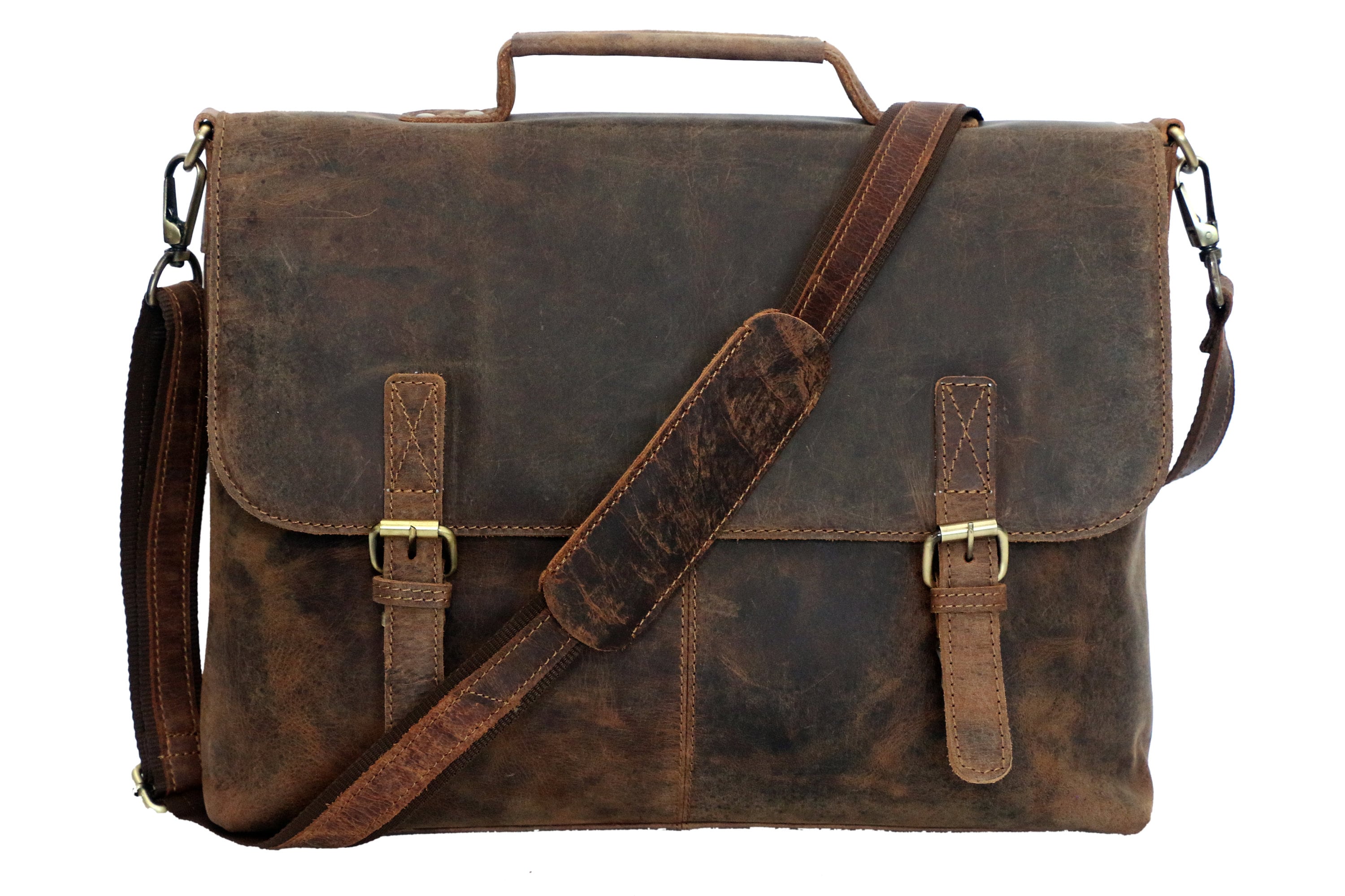 Rustic Look Leather Messenger Bag Leather Laptop Bag Men - Etsy