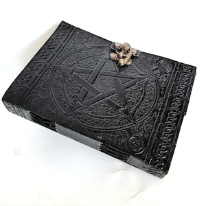 personalize Handmade Leather Journal Black Pentacle Diary 7x5 inches