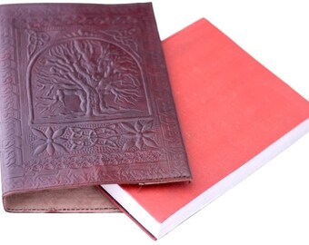 10" Tree Of Life Refillable Buffalo Leather Journal Diary Notebook Sketchbook Brown Grimoire Leather Journal Book