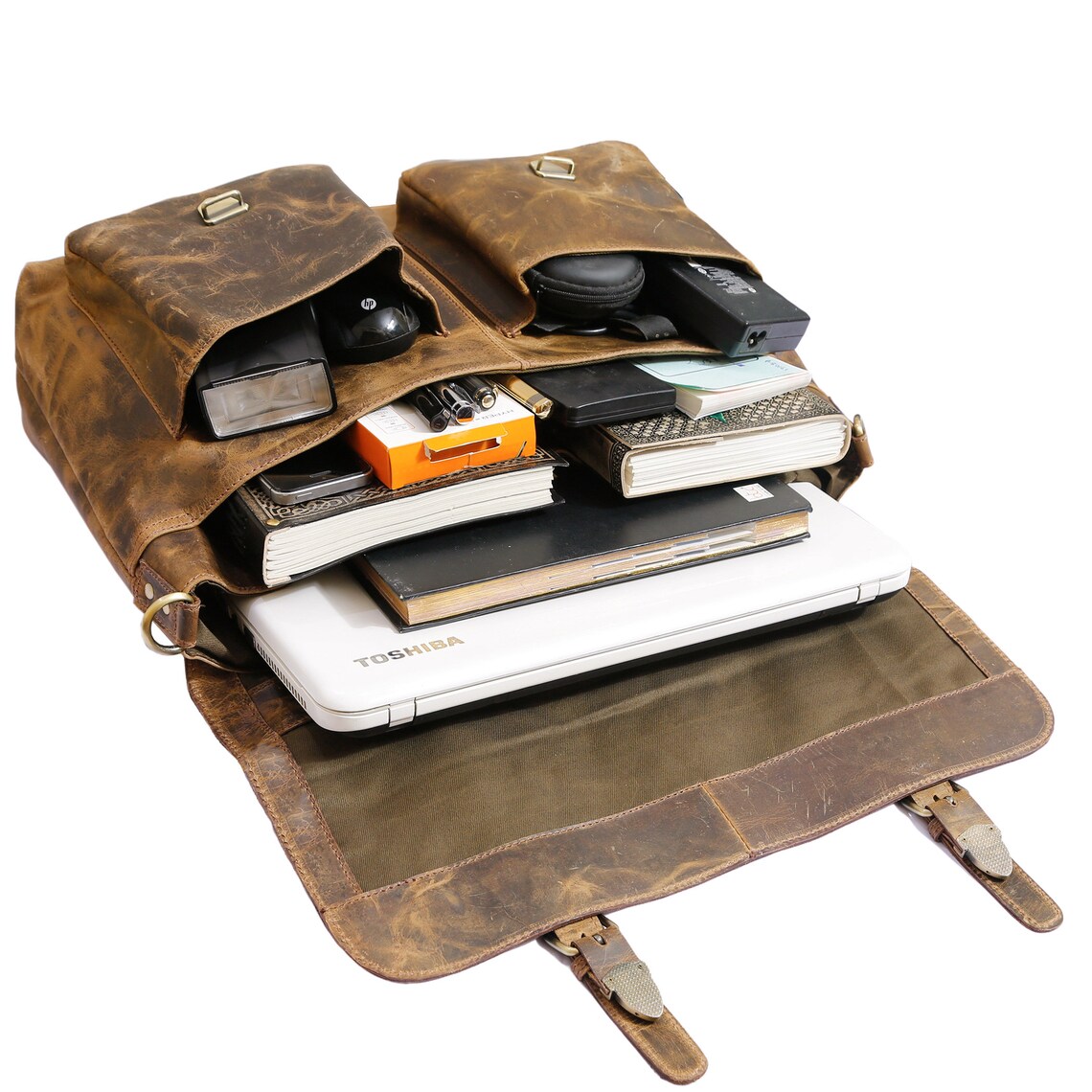Lifetime Warranty Leather Messenger Bag Men Office Briefcase | Etsy
