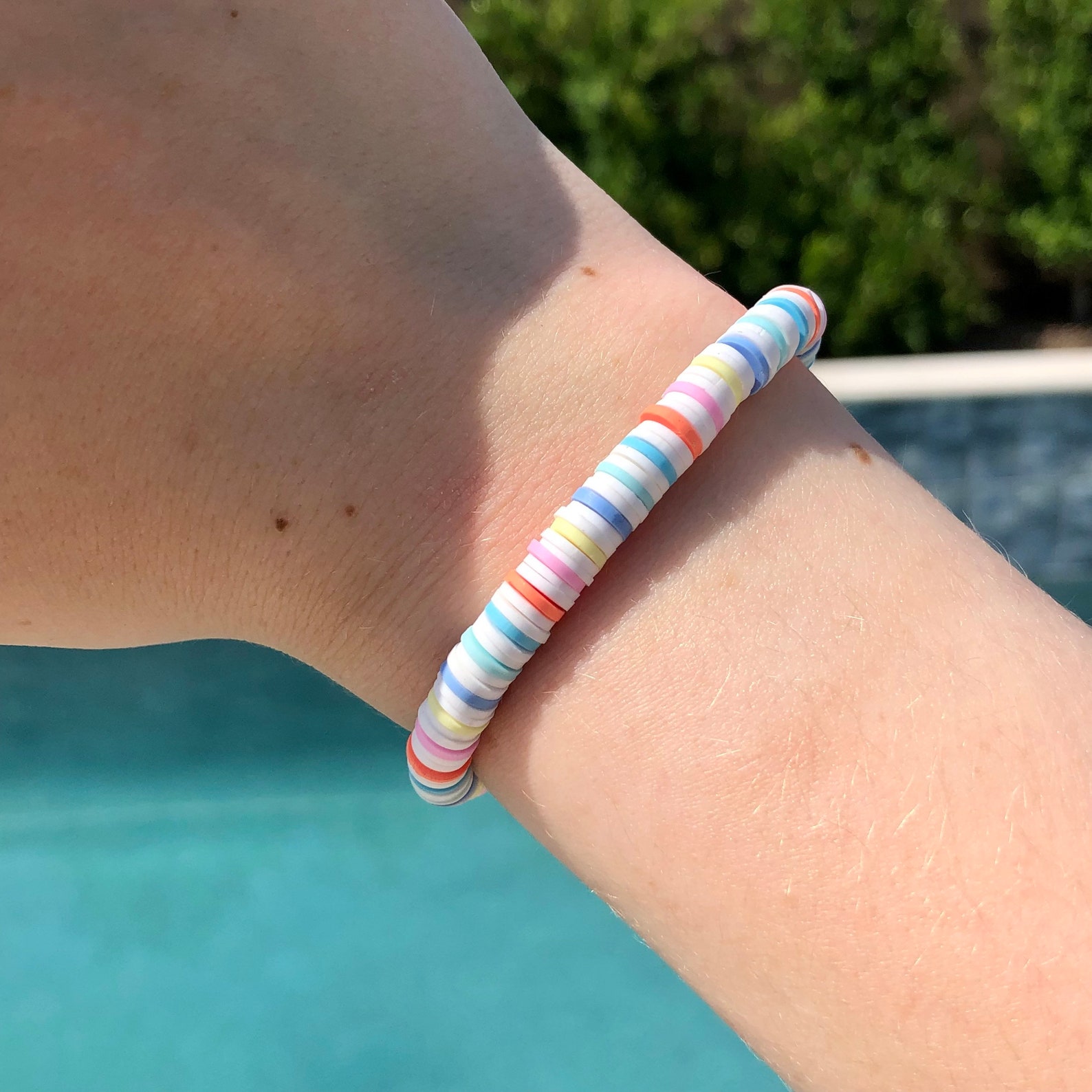 Flat Bead/Clay Bead Pack of 3 Bracelets VSCO Preppy Aesthetic Etsy.de