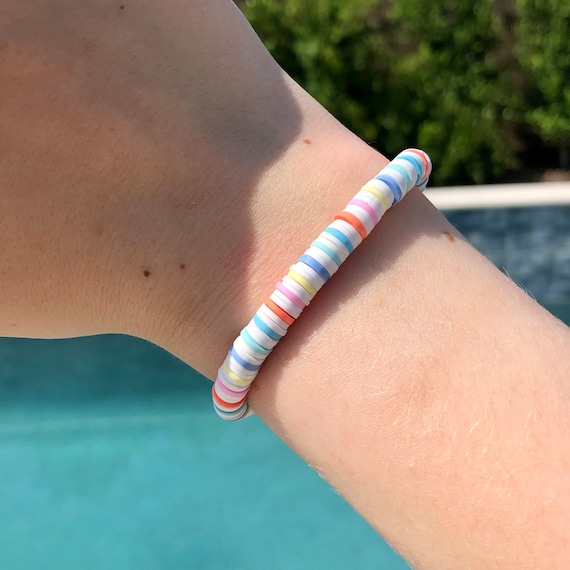 All Smiles Here!-Preppy Aesthetic Trendy Pink or Blue polymer clay bead  bracelets- Cute Preppy polymer clay bead bracelets for every gender |  Polymer clay beads, Clay beads, Preppy jewelry