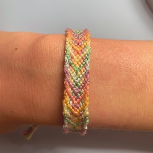 Pastel Rainbow Fishtail Chevron Friendship Bracelet - Etsy