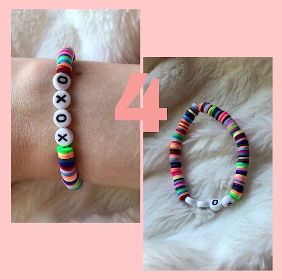 Flat Bead/clay Bead Bracelet VSCO Preppy Aesthetic Colorful 