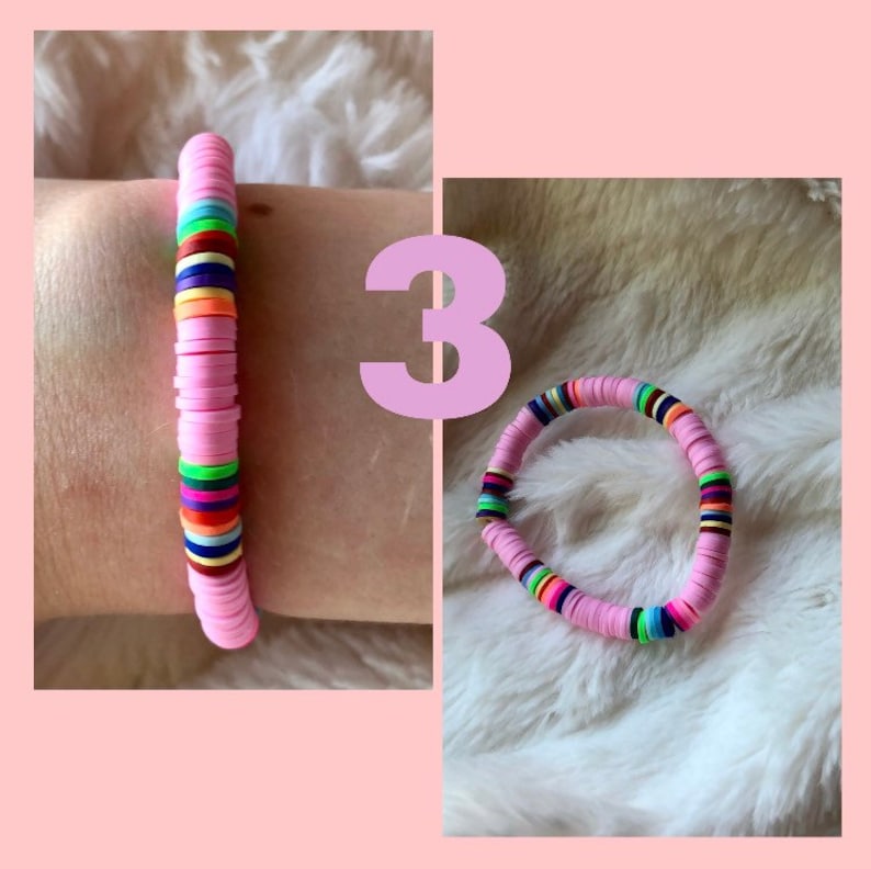 Flat Bead/clay Bead Bracelet VSCO Preppy Aesthetic Colorful Etsy