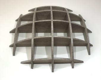 Holzkugelregal, ovales Regal, rustikales Holzregal, Wanddekoration, Wohnkultur, Holzregal, Einweihungsgeschenk