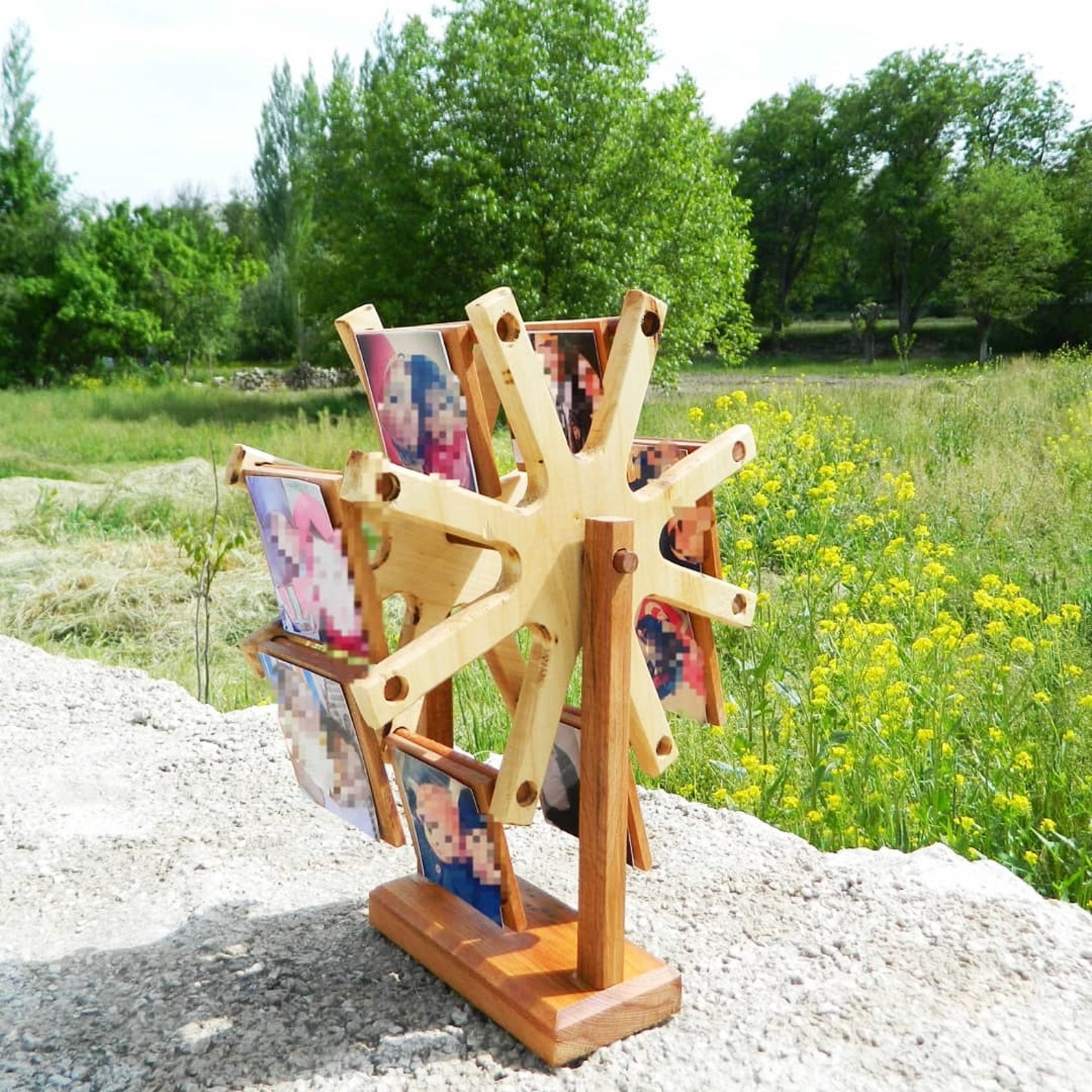 Wooden Ferris Wheel Photo Frame Wood Photo Holder Photo Etsy