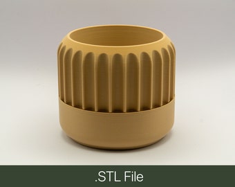 3D Printable Fluted Planter with Drip Tray | STL File