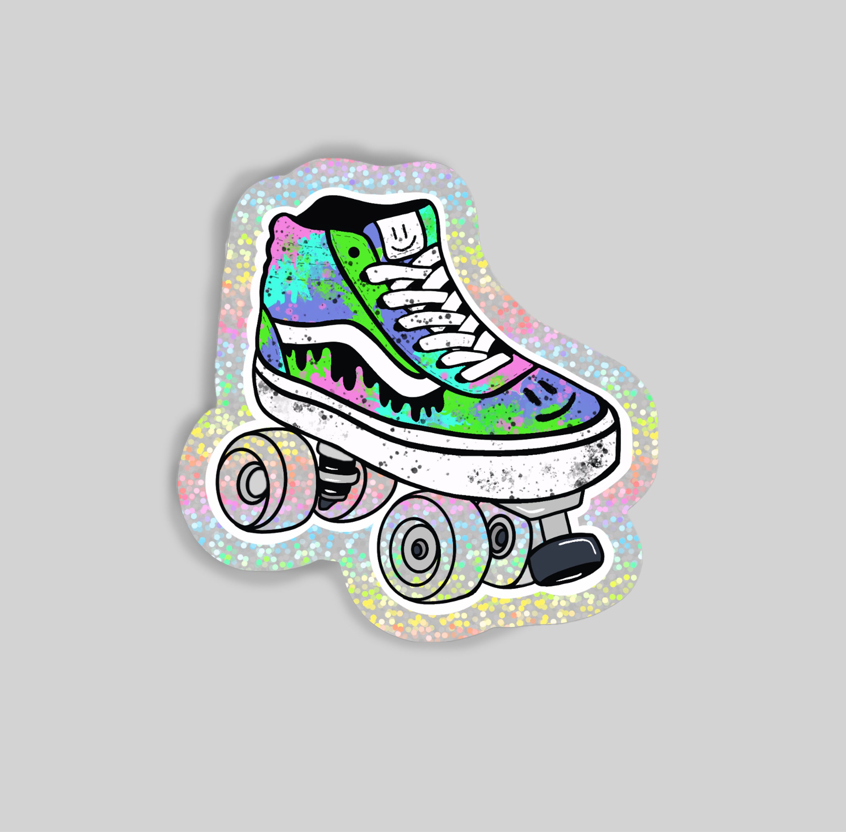 Colorful Skates Sticker skater stickers glitter stickers Etsy