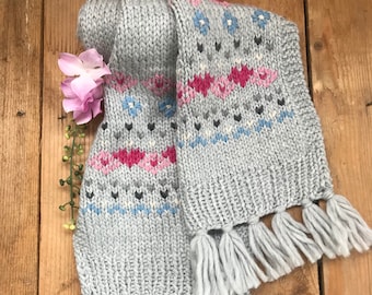 Knitted baby scarf | Knitted kids scarf | Merino wool scarf | Nordic scarf