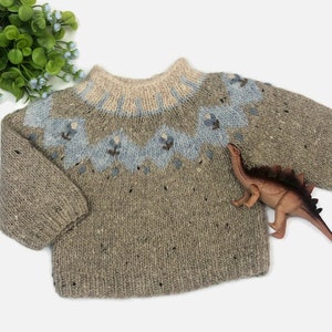 Hand Knit Shetland Wool Kids Sweater: Nordic Fair Isle Pullover