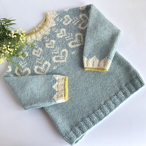 Shetland wool Icelandic unisex warm and cozy kids sweater, Fair Isle baby and toddler gift, Hand knit Nordic pullover, Women winter sweater