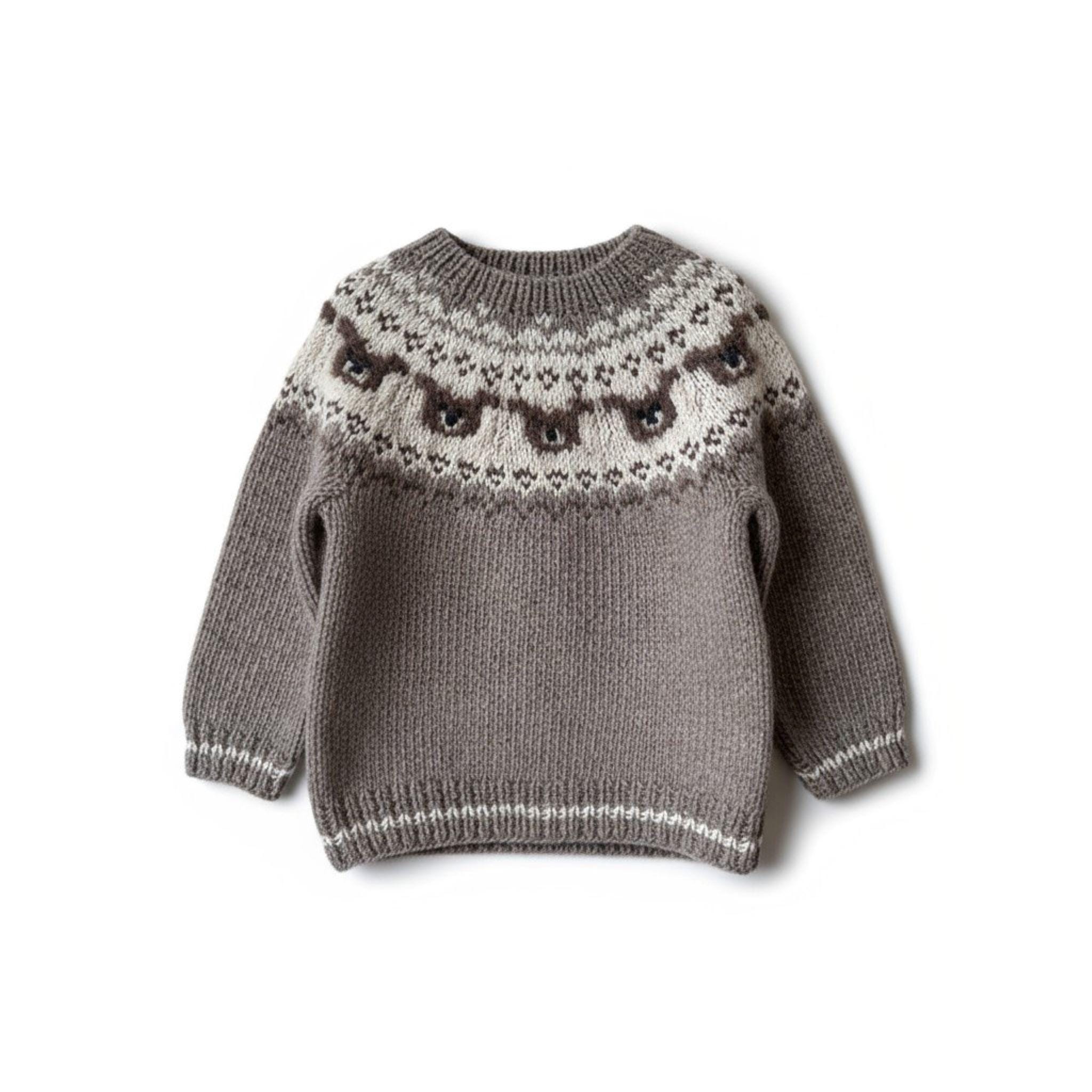 Hand Knit Shetland Wool Fair Isle Teddy Bear Sweater - Nordic Kids ...