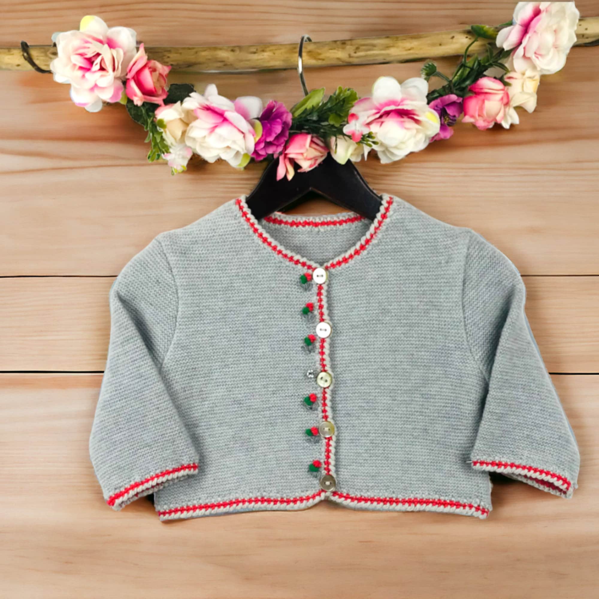 White flower store girl cardigan