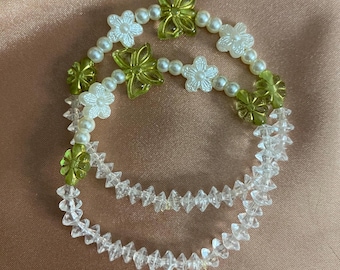 Green Butterfly Beaded Bracelet