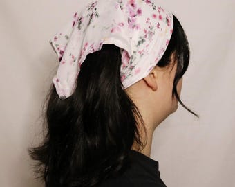 Pink Watercolor Flower Bandana