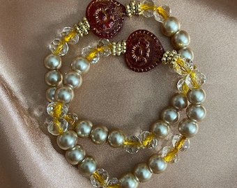 Vintage Heart Beaded Bracelet