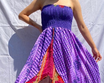 Indian Silk Dress Summer Dress Boho Dress Hippie Dress Gypsy Dress Ethnic Dress Beach Dress Maxi Dress Bohemian Dress Sleeveless Dress