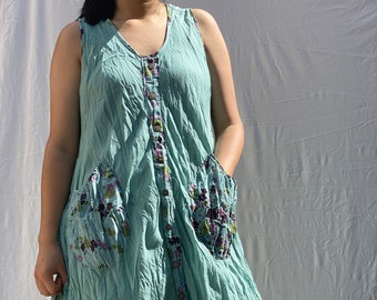 Linen Midi Dress, Summer Linen Dress, Double Layer Linen Dress, Long Caftan Dress, Beautiful Linen Light Weight Dress, Linen Dress For Women