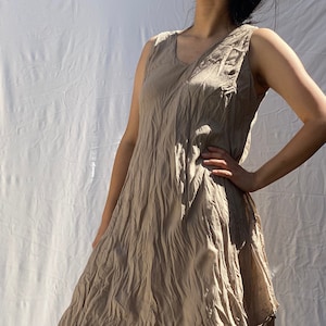 Linen Midi Dress, Summer Linen Dress, Double Layer Linen Dress, Long Caftan Dress, Linen Dress For Women, Summer Dress