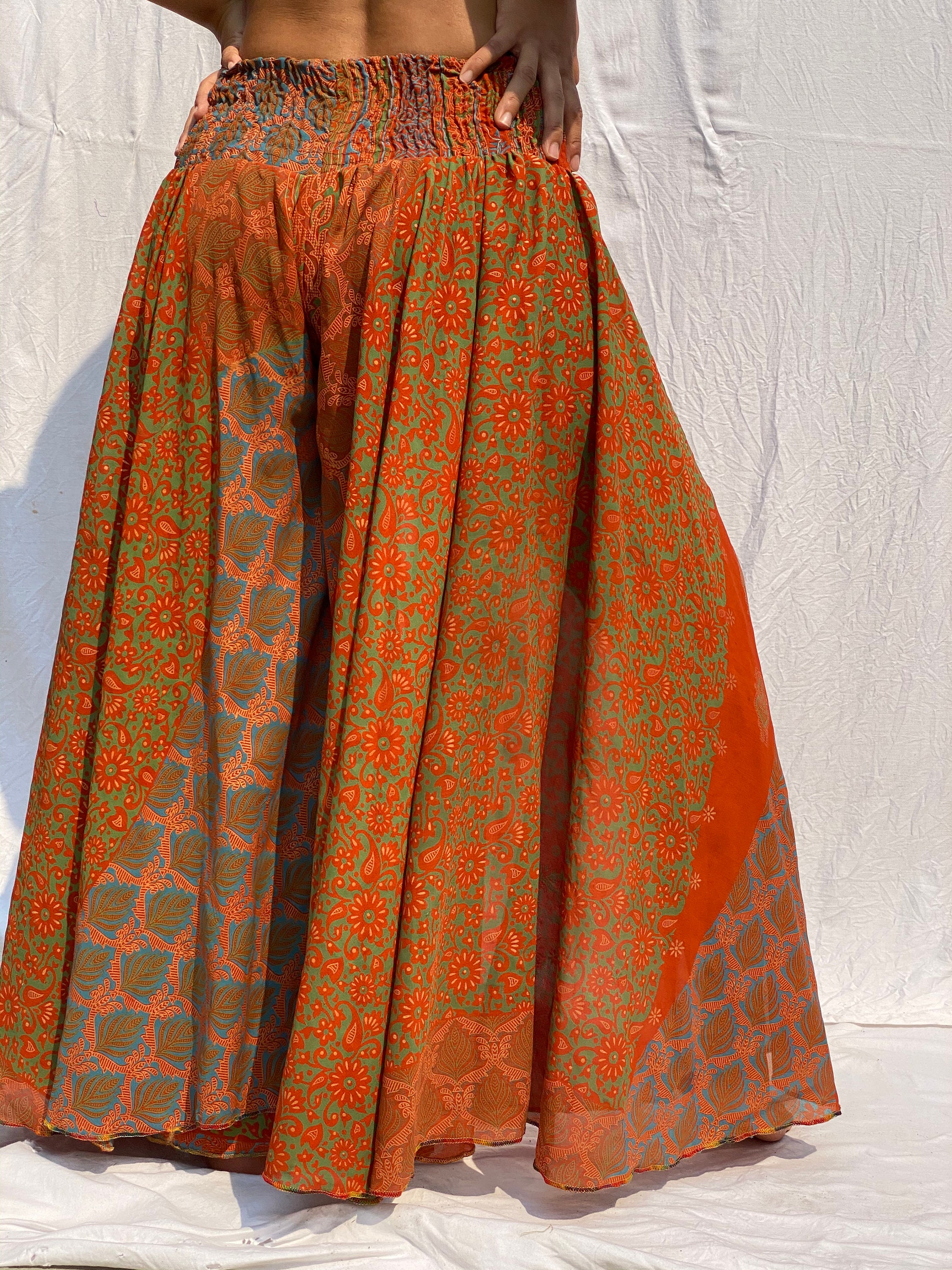 Indian Silk Wide leg pant Indian Silk pants Indian Palazzo | Etsy