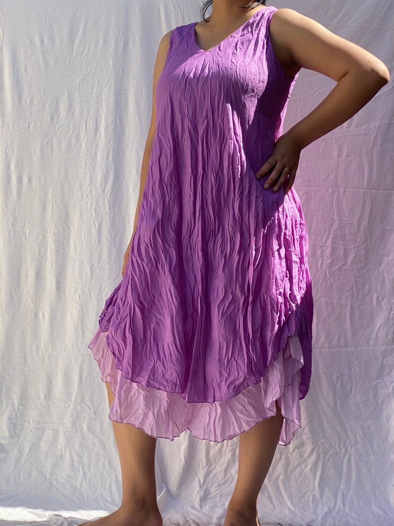 Linen Midi Dress Summer Linen Dress Double Layer Linen Etsy