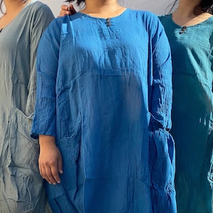 Long Sleeve Linen Tunic Dress, Linen Tunic, Linen Dress For Women, Plus Size Linen