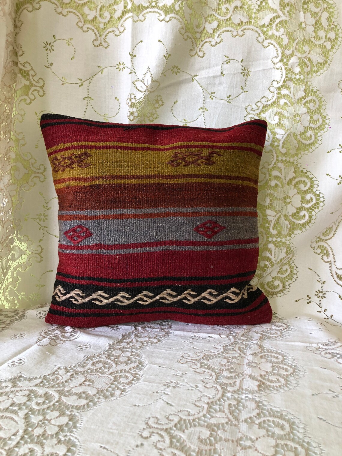 Wool rugkilim pillow cover handmade rug pillow rug pillow Etsy