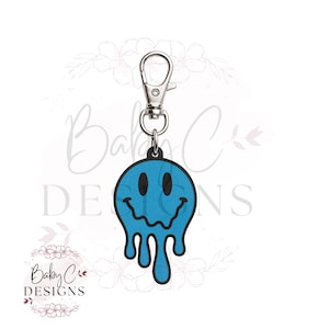 Drippy Smiley Face NFC Keychain STL File, Digital Download, Instant Download, 3D Print