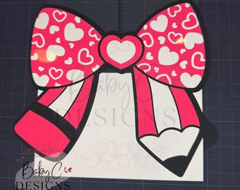 Portapenne a forma di cuore con fiocco, file STL, download digitale, stampa 3D, download immediato